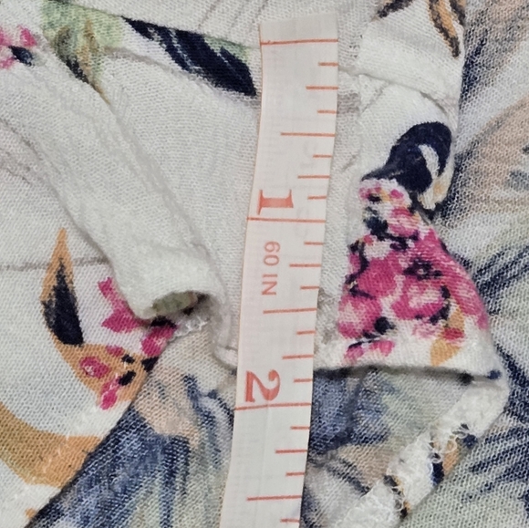 AMERICAN EAGLE OUTFITTERS Romper Dress In White With Blue Pink Florals Size 6 - Picture 15 of 16